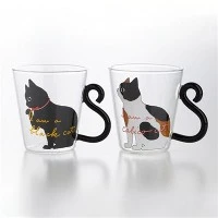 猫のガラスカップ